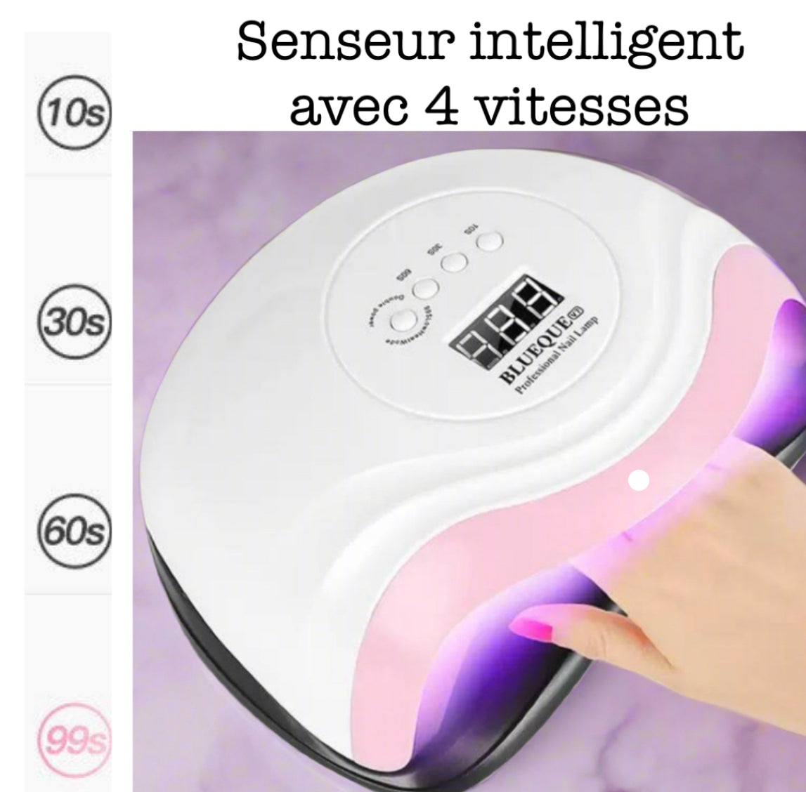 Appareil Professionnel sèche ongle UV/ LED lampe, avec senseur intelligent. Minuterie: 4 réglages